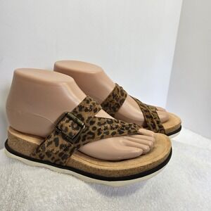 Clarks Collection Buckle Toe-Post Sandals Brynn Madi Leopard Print Womens Size 7